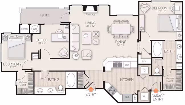 Unit E203 E204 floor plan